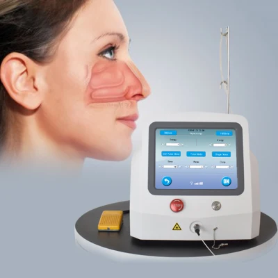 Macchina laser a diodi Trattamento 1470nm Laser portatile per chirurgia blu a diodi per orecchie, naso e gola